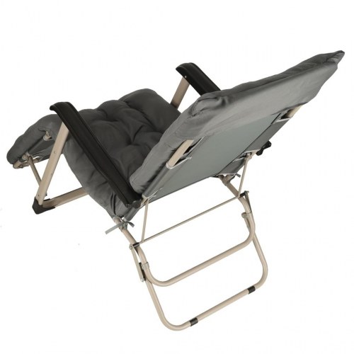 Sammenklappelig have- og strandstol med pude - grå (OUTLET B)