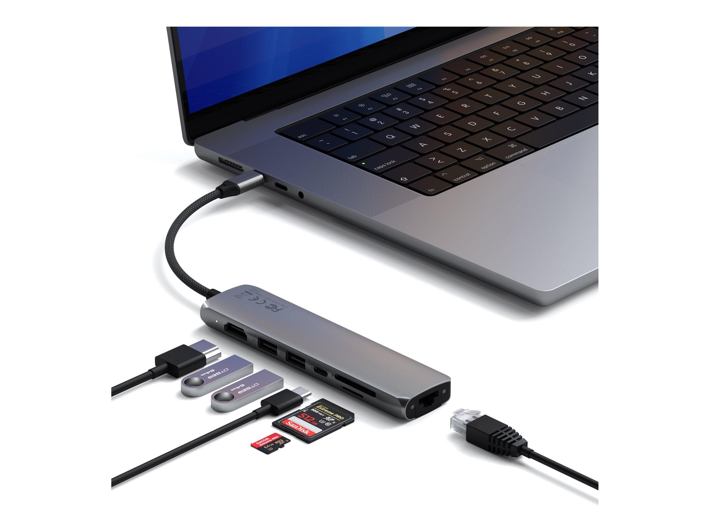 Satechi 7-i-1 USB-C/USB 3.2 Gen 2x2 dockingstation - Space Grey