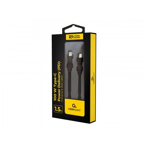 Gembird Cablexpert USB-C til USB-C kabel 1,5 m - Sort, 100 W PD