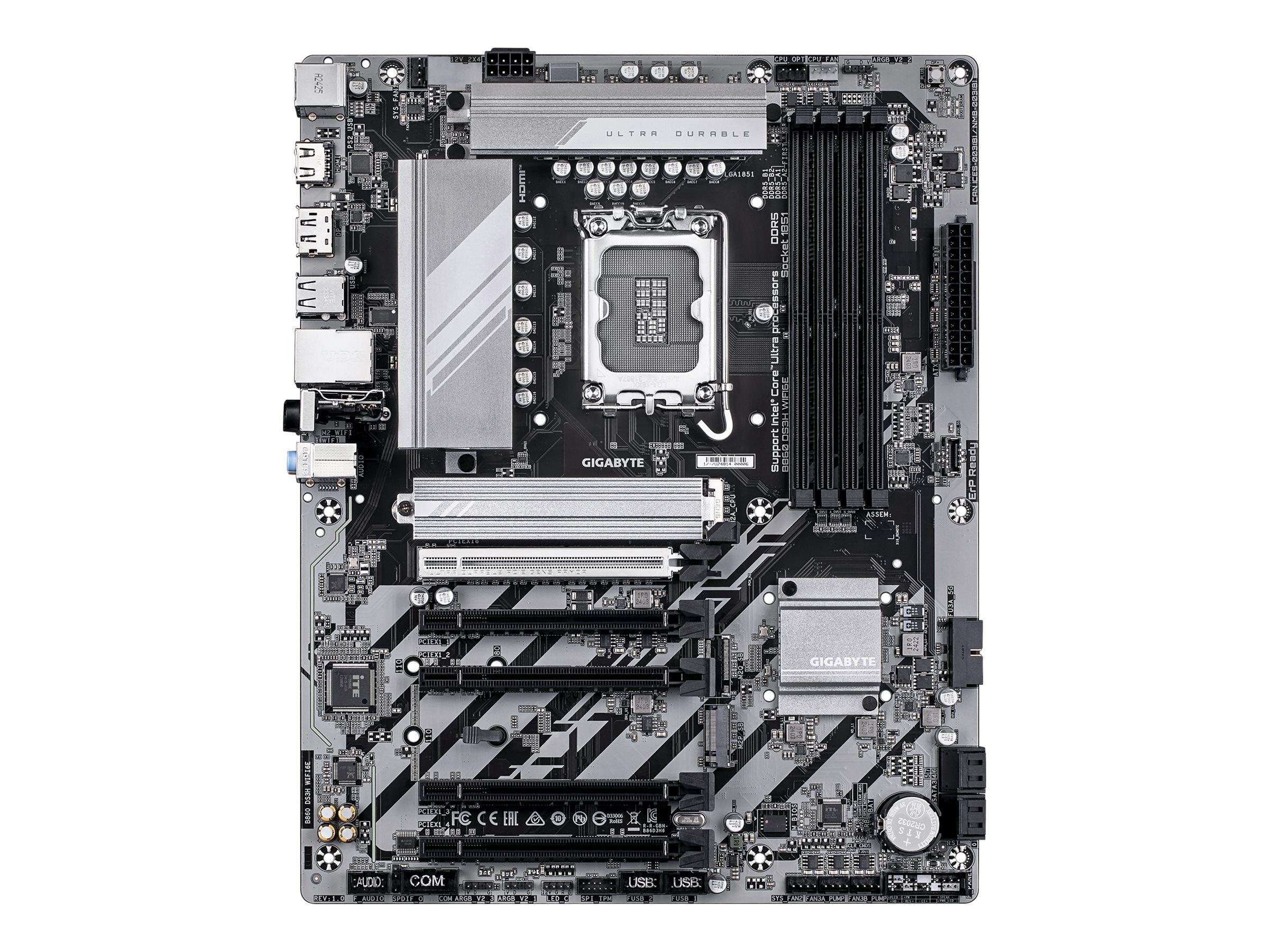 Gigabyte B860 DS3H WIFI6E ATX bundkort - LGA1851, Intel B860