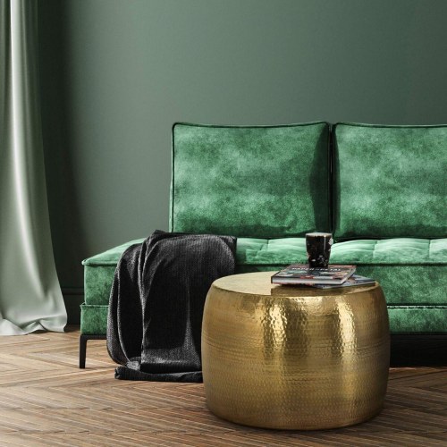 Sofabord i aluminium - gylden rund (OUTLET C)
