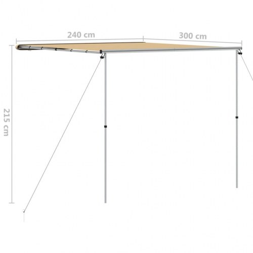 Markise til campingvogn/autocamper 2,4 × 3 × 2,15 m - beige