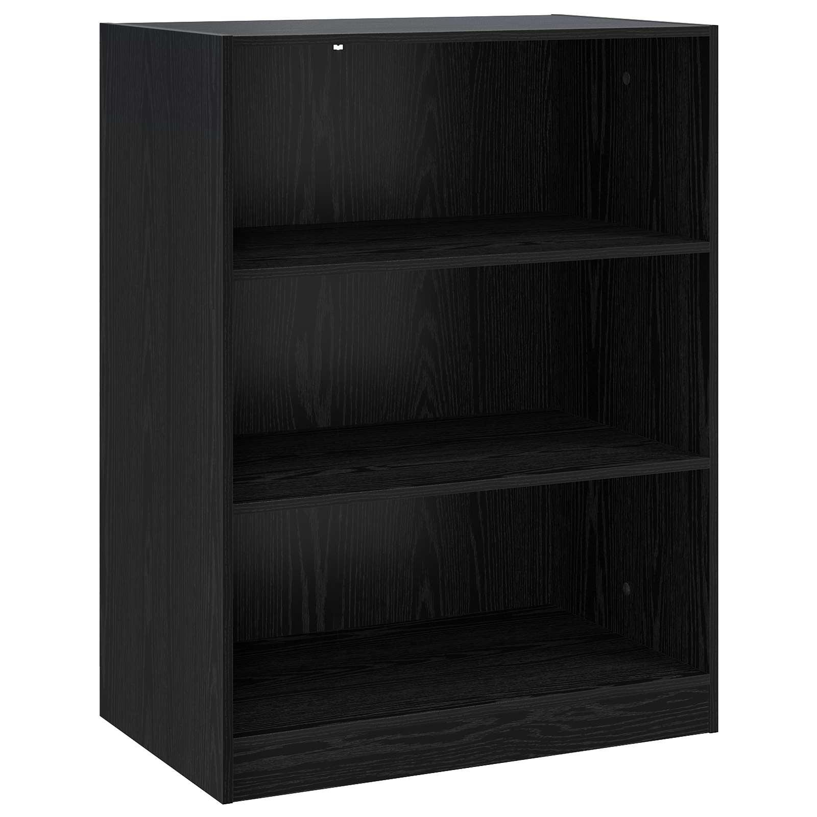 Garderobeskab med hylder - sort eg, 77 × 48 × 102 cm