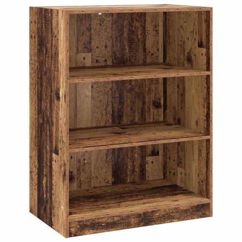 Garderobeskab med 3 hylder - gammelt træ, 77 × 48 × 102 cm