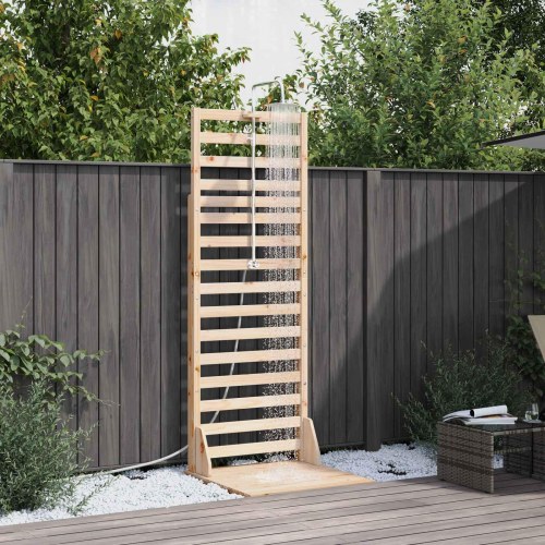 Udendørs bruser 225 cm - massivt fyrretræ og rustfrit stål, højdejusterbar