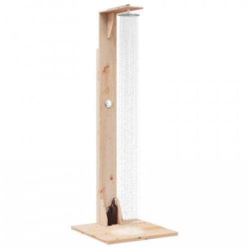 Udendørs bruser 214,5 cm - massivt fyrretræ og rustfrit stål
