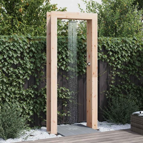 Udendørs bruser 226 cm - massivt fyrretræ og rustfrit stål