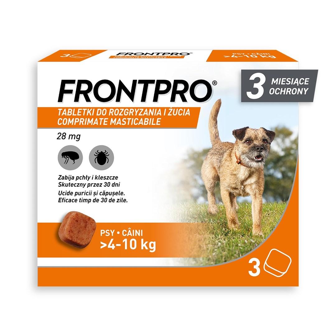 FrontPro tyggetabletter mod lopper og flåter til hund (>4-10 kg) - 3 x 28,3 mg