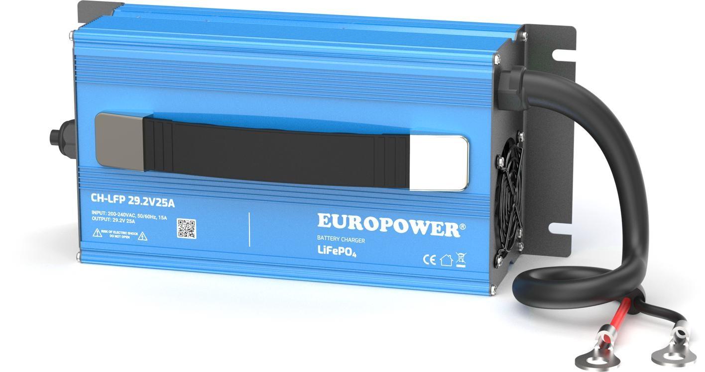 Europower CH-LFP/24/25 batterilader til LiFePO4 - 29,2 V 25 A, M8-konnektor