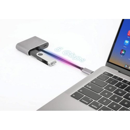 iBox IUHCHDVGA USB‑C hub 4‑i‑1 - USB 3.0, PD 100 W, HDMI 4K 30 Hz, VGA Full HD