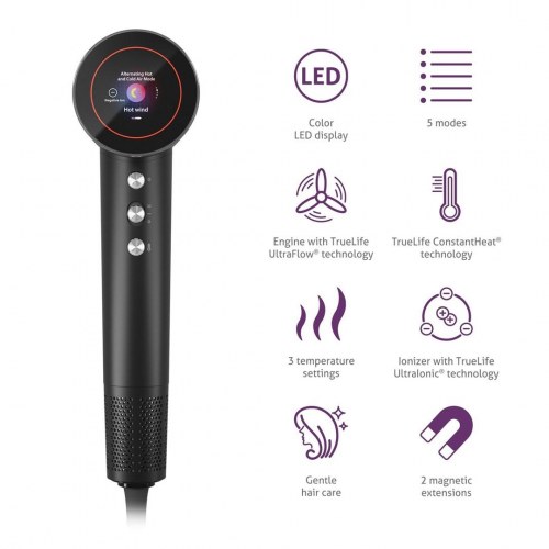 TrueLife HairDryer D9 hårtørrer 1.600 W - Sort