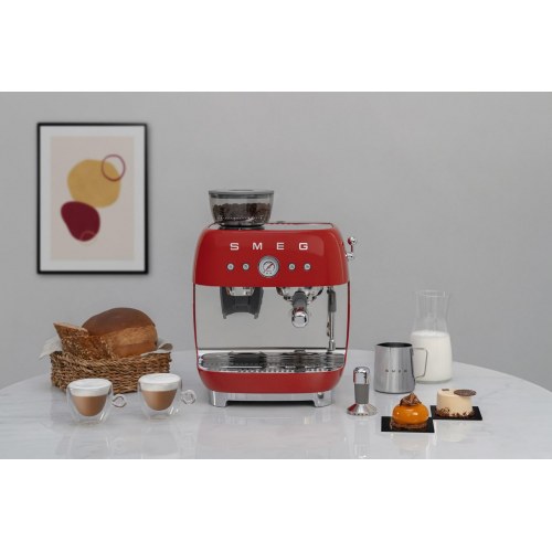 SMEG 50’s Style EGF03 espressomaskine med kværn - rød