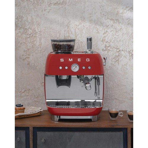 SMEG 50’s Style EGF03 espressomaskine med kværn - rød