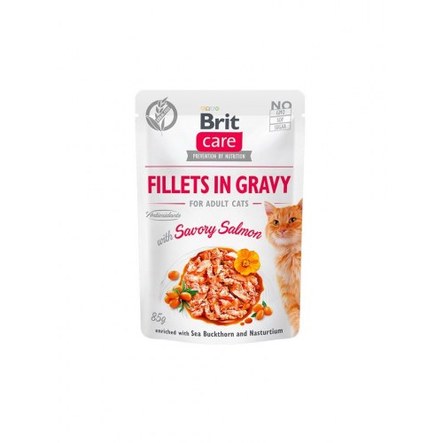 Brit Care filéter i sauce - Laks, 85 g kattemad
