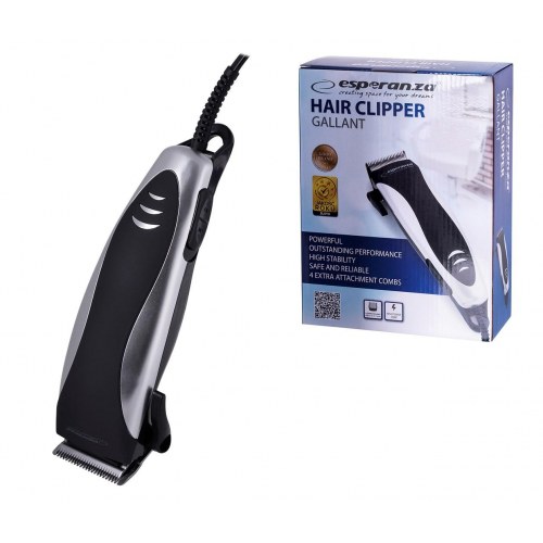 Esperanza EBC005S hårklipper - sort/hvid, ledningsdrevet 10 W