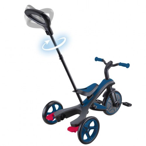 Explorer Trike 4-i-1 løbecykel/trehjulet cykel med styrestang - blå