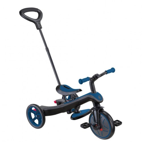Explorer Trike 4-i-1 løbecykel/trehjulet cykel med styrestang - blå