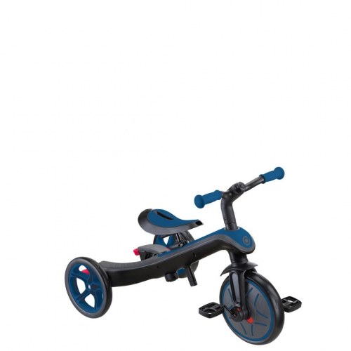 Explorer Trike 4-i-1 løbecykel/trehjulet cykel med styrestang - blå