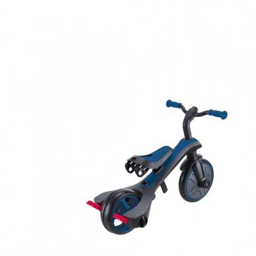 Explorer Trike 4-i-1 løbecykel/trehjulet cykel med styrestang - blå