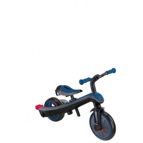 Explorer Trike 4-i-1 løbecykel/trehjulet cykel med styrestang - blå