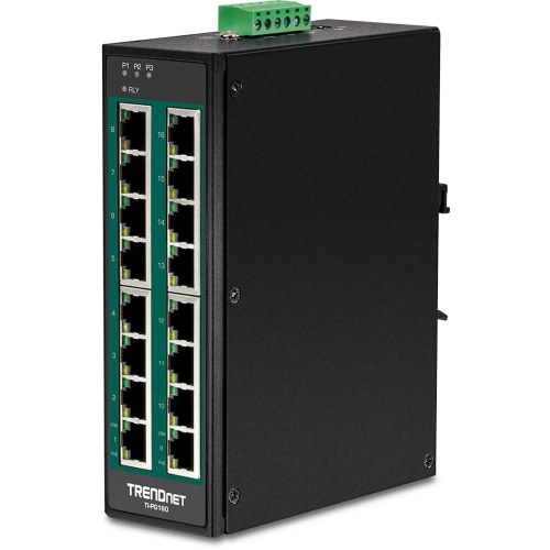 TRENDnet TI-PG160 - 16‑ports uadministreret Gigabit PoE+ switch, sort