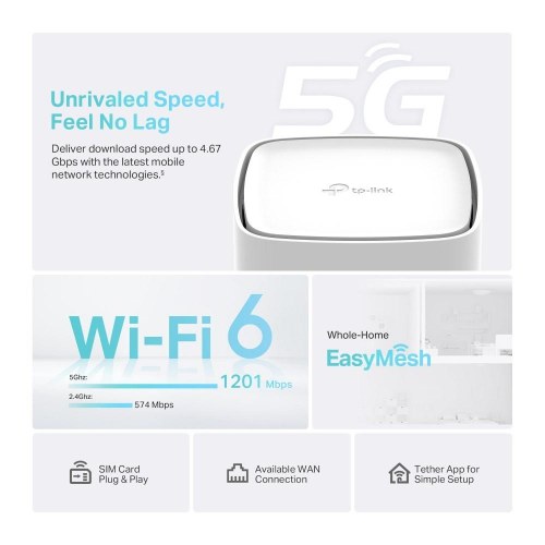 TP-Link Archer NX210 5G WiFi 6 dual-band router - Hvid