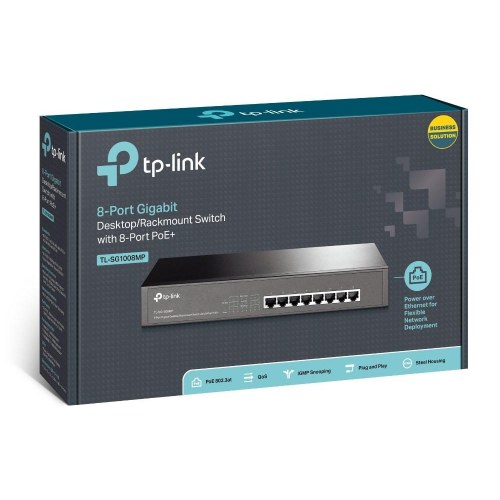 TP-Link TL-SG1008MP - 8‑ports uadministreret Gigabit switch med PoE+, sort