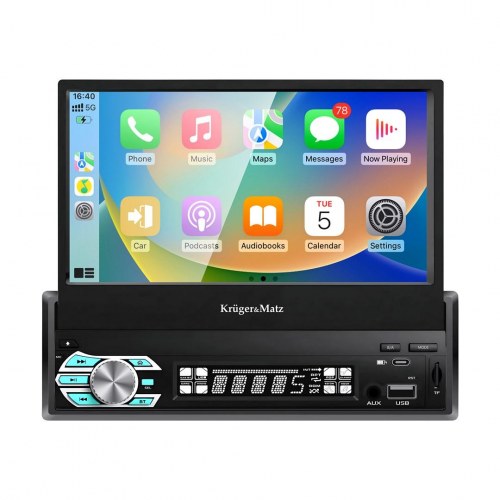 Krüger & Matz KM2018 bilradio med 7" udtræksskærm - CarPlay/Android Auto