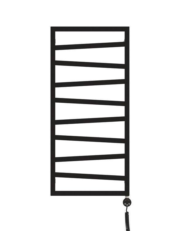ZigZag håndklædetørrer 107×50 cm - mat sort, el (MOA)