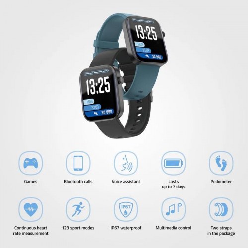 LAMAX BCool2 Plus smartwatch - Black, 1,8" touchskærm, IP67