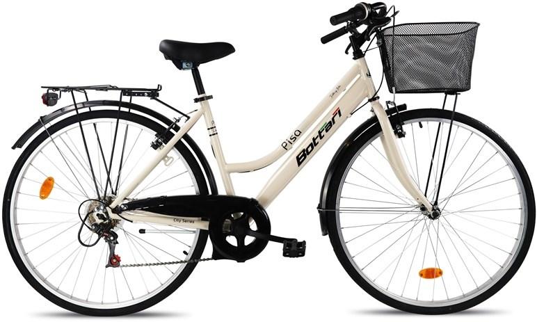 City-cykel Pisa 28" - hvid med cykelkurv