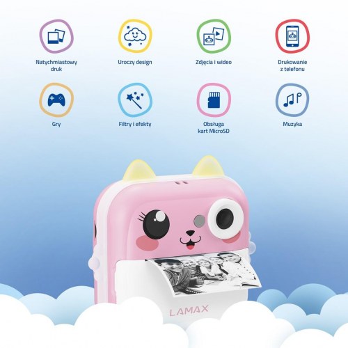 LAMAX InstaKid2 Plus børnekamera med instant-print - pink