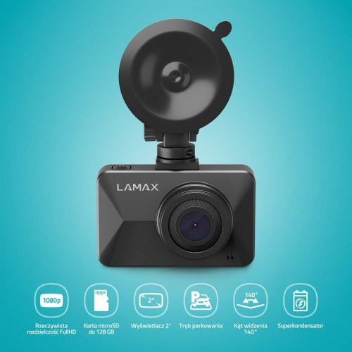 LAMAX T3 dashcam - Full HD bilkamera med 140° vidvinkel