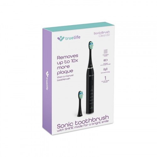 TrueLife SonicBrush Clean30 - sort sonisk tandbørste til voksne