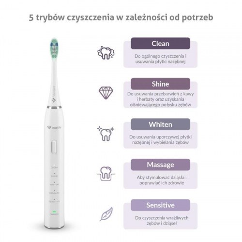 TrueLife SonicBrush Clean30 - hvid sonisk tandbørste til voksne