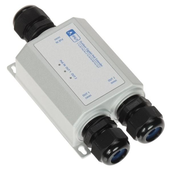 Ethernet- og PoE-forlænger 1 Gbit - SPT-POE/2-POE-1G-IP67