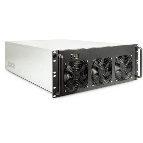 Inter-Tech 4F28 4U rack-kabinet - sort/sølv