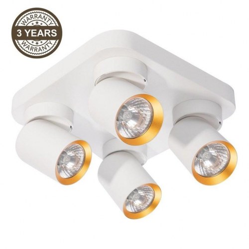 Loftlampe Tunis - 4x GU10 spot, hvid/guld (ML9940)