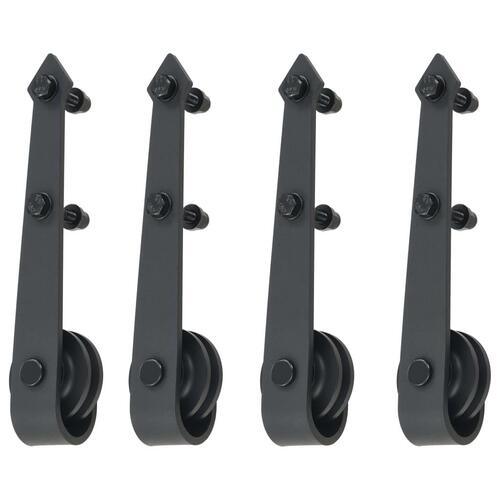 Hardwarekit til skydedør 2 x 183 cm stål sort