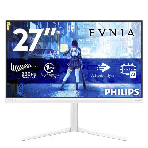 Philips Evnia 5000 27M2N5201P - 27" Full HD gaming-skærm, 260 Hz, Fast IPS - Hvid