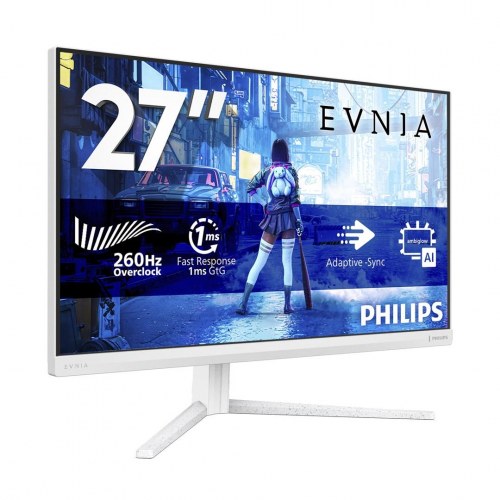 Philips Evnia 5000 27M2N5201P - 27" Full HD gaming-skærm, 260 Hz, Fast IPS - Hvid