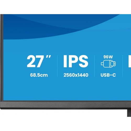 iiyama ProLite XB2797QSNPH-B1 - 27" IPS skærm, QHD, USB‑C 96 W, KVM, 5 MP webcam - Sort
