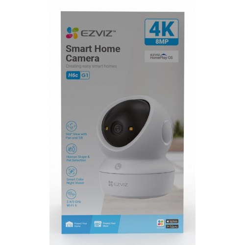 EZVIZ H6c G1 4K indendørs IP-kamera - pan/tilt, Wi‑Fi/LAN