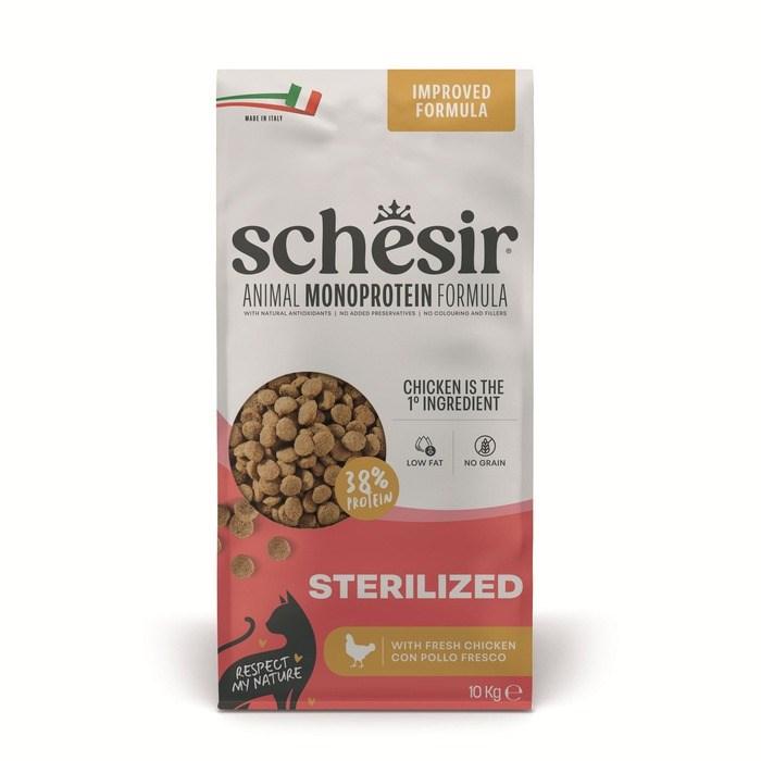 Schesir Animal Mono Protein Formula Sterilized kylling - tørfoder til kat - 10 kg
