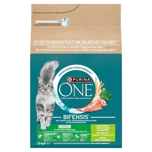 Purina One Bifensis Indoor tørfoder til kat - rigt på kalkun, 2,8 kg