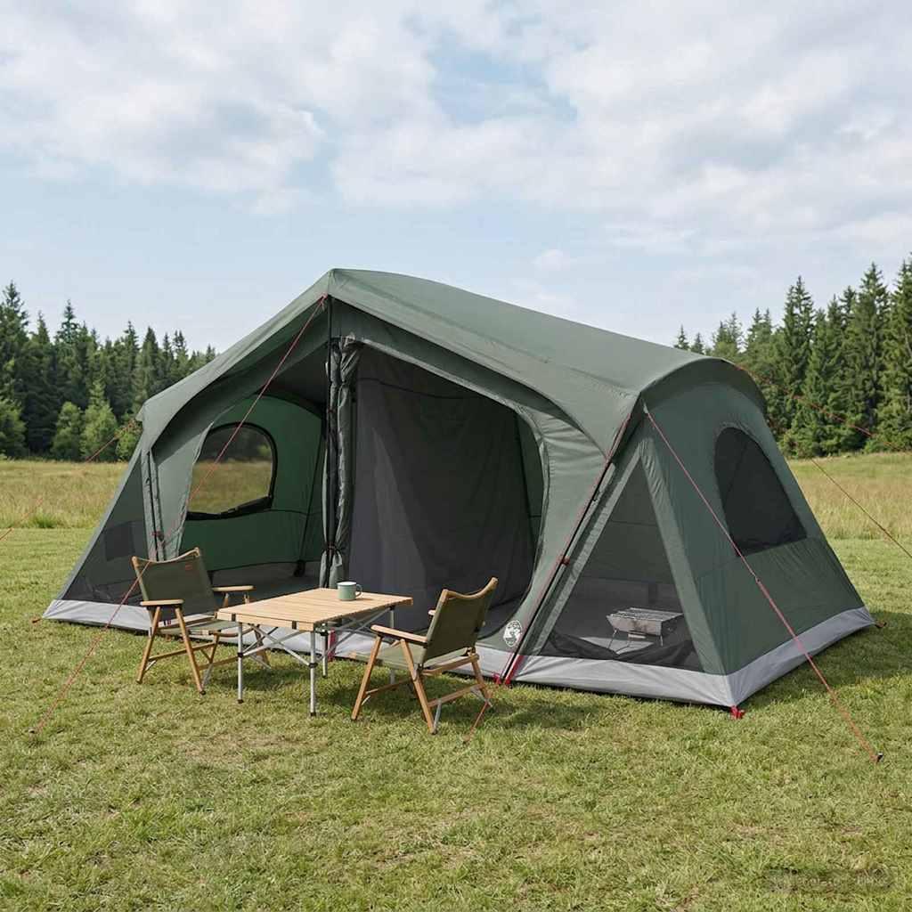 Hyttetelt - army grøn, 480 × 273 × 205 cm, polyester og stål