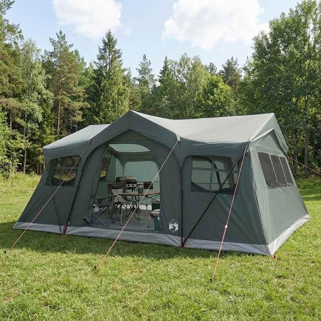 Familietelt - army grøn 487 × 340 × 216 cm i polyester og stål billede