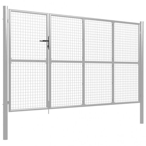 Havelåge i stål 350×175 cm - sølv