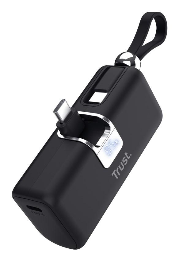 Trust Pacto powerbank 5.000 mAh - sort, USB-C, display