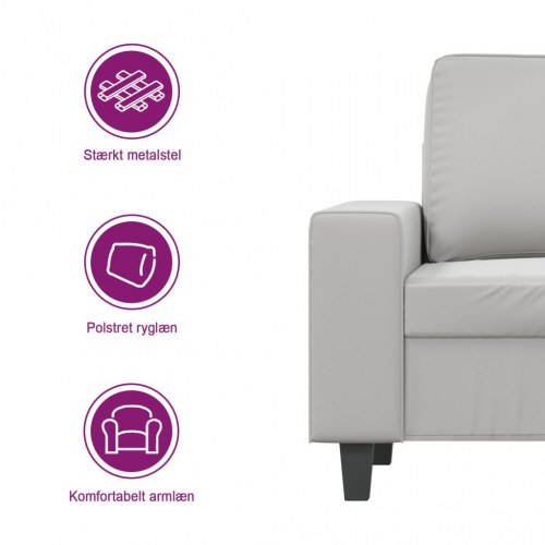 2-personers sofa 140 cm i mikrofiber - lysegrå